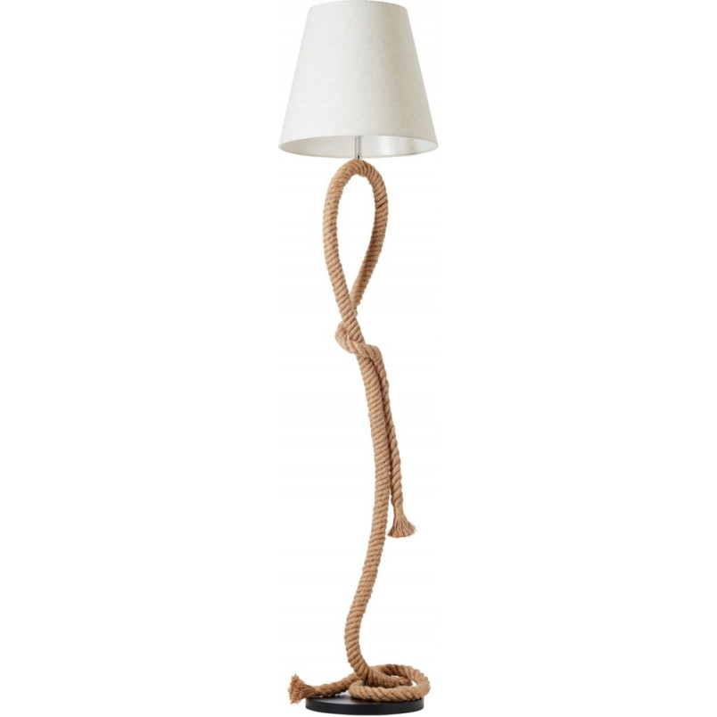 Lampa podłogowa rustykalna Brilliant - Styl Hampton, Biały Abażur