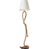 Lampa podłogowa rustykalna Brilliant - Styl Hampton, Biały Abażur