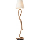 Lampa podłogowa rustykalna Brilliant - Styl Hampton, Biały Abażur
