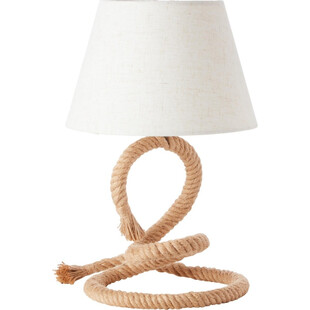 Lampa stołowa rustykalna Brilliant - styl Hampton, biały abażur