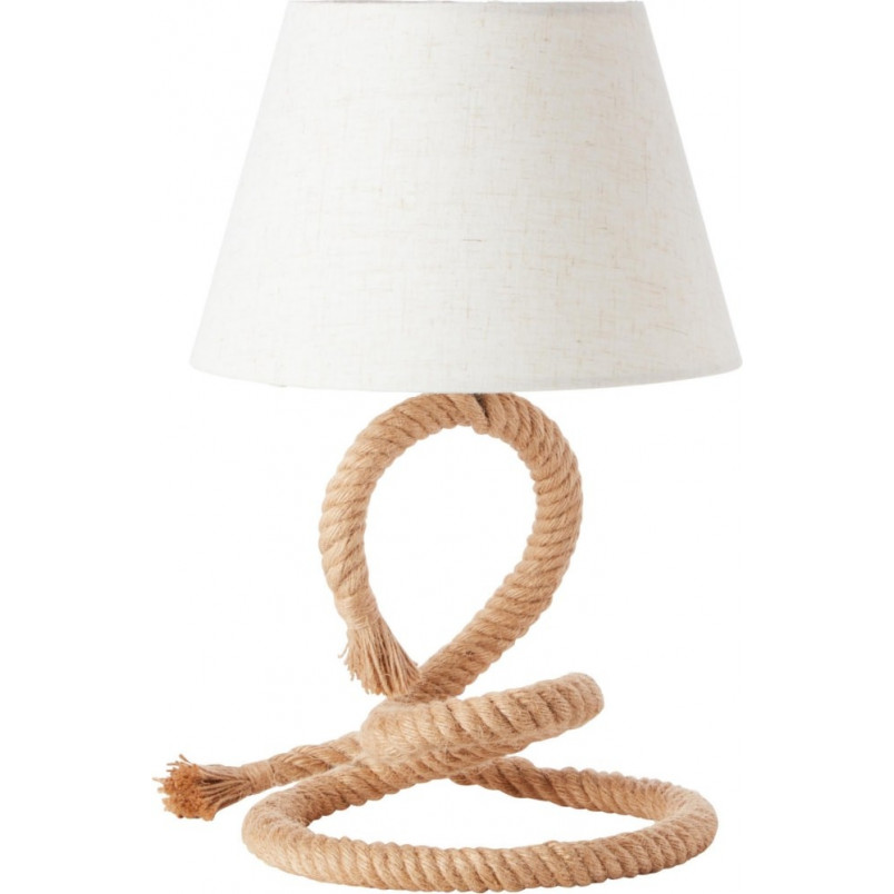 Lampa stołowa rustykalna Brilliant - styl Hampton, biały abażur
