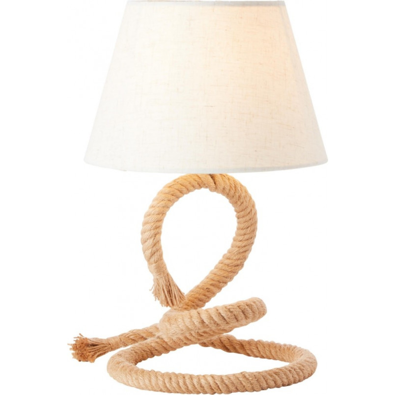 Lampa stołowa rustykalna Brilliant - styl Hampton, biały abażur