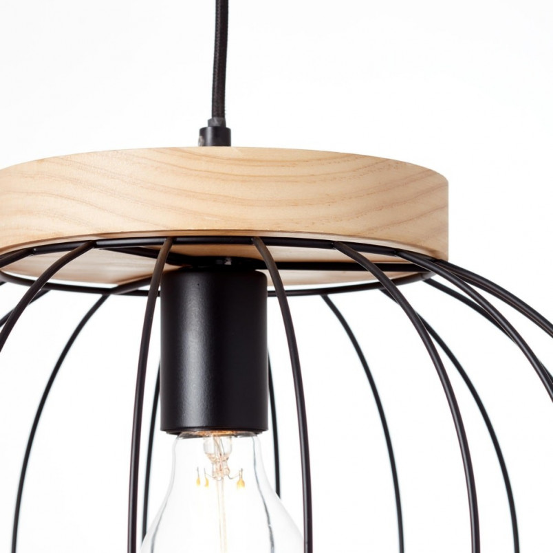 Lampa wisząca Sorana - Loftowa kula czarna | Brilliant