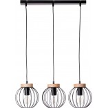 Lampa wisząca Sorana III - czarna, metalowa, 3 punkty | Brilliant