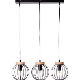 Lampa wisząca Sorana III - czarna, metalowa, 3 punkty | Brilliant