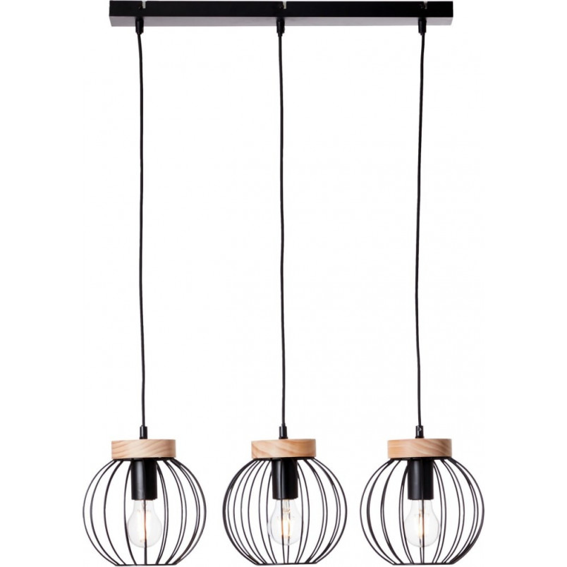 Lampa wisząca Sorana III - czarna, metalowa, 3 punkty | Brilliant