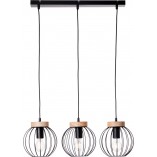Lampa wisząca Sorana III - czarna, metalowa, 3 punkty | Brilliant