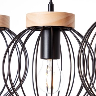 Lampa wisząca Sorana III - czarna, metalowa, 3 punkty | Brilliant