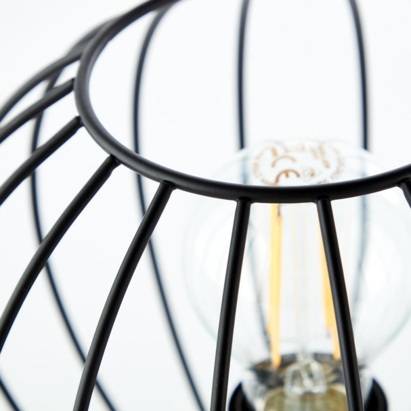 Lampa Sorana - Czarna lampa stołowa loft | Brilliant