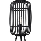 Lampa podłogowa bambusowa Woodrow | Styl Boho, Brąz/Czarny - Brilliant