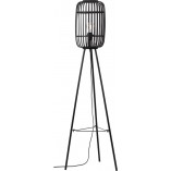 Lampa podłogowa bambusowa Woodrow | Styl Boho, Brąz/Czarny - Brilliant