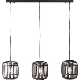 Lampa wisząca bambusowa Woodrow III | Brilliant - Ciemne drewno