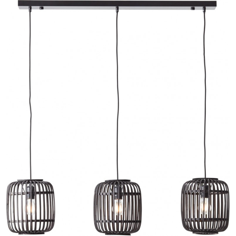 Lampa wisząca bambusowa Woodrow III | Brilliant - Ciemne drewno