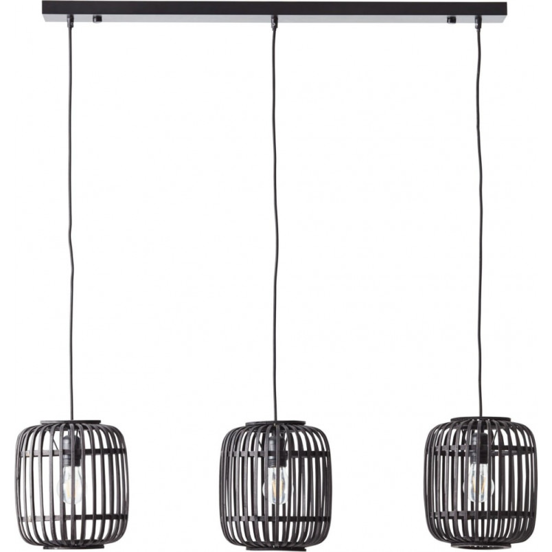 Lampa wisząca bambusowa Woodrow III | Brilliant - Ciemne drewno