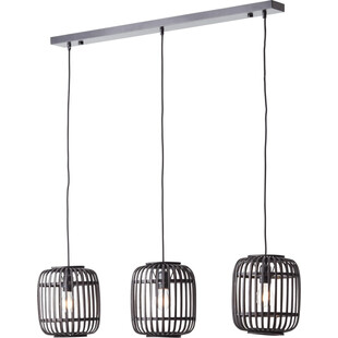 Lampa wisząca bambusowa Woodrow III | Brilliant - Ciemne drewno