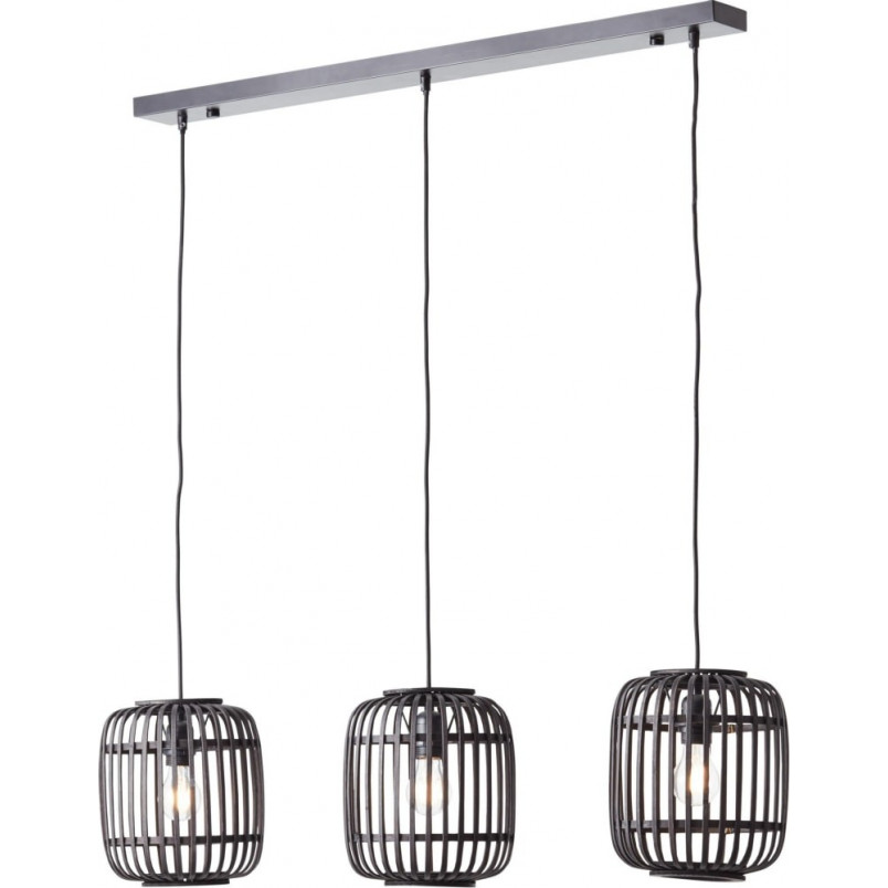 Lampa wisząca bambusowa Woodrow III | Brilliant - Ciemne drewno