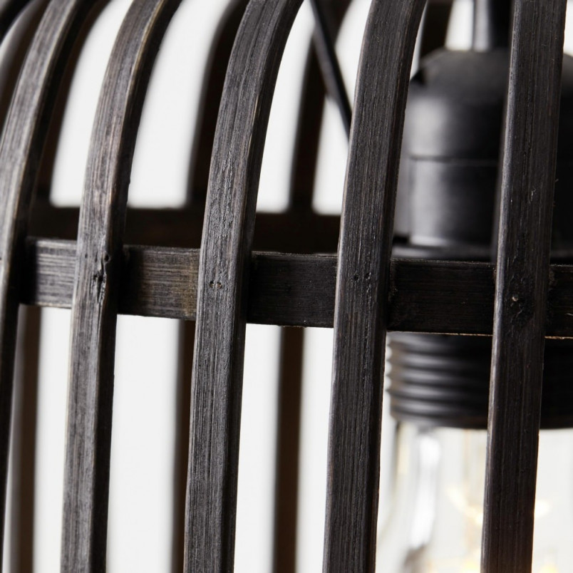 Lampa wisząca bambusowa Woodrow III | Brilliant - Ciemne drewno