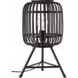 Lampa stołowa bambusowa Woodrow - Brąz/Czarny | Brilliant