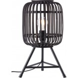 Lampa stołowa bambusowa Woodrow - Brąz/Czarny | Brilliant