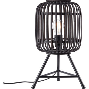 Lampa stołowa bambusowa Woodrow - Brąz/Czarny | Brilliant