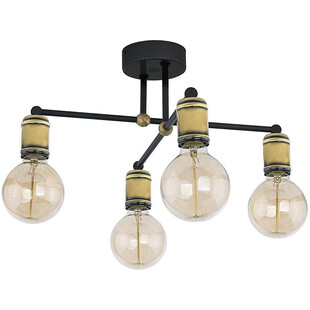 Lampa sufitowa 4 punktowa Retro IV Mosiądz/Czarny marki TK Lighting