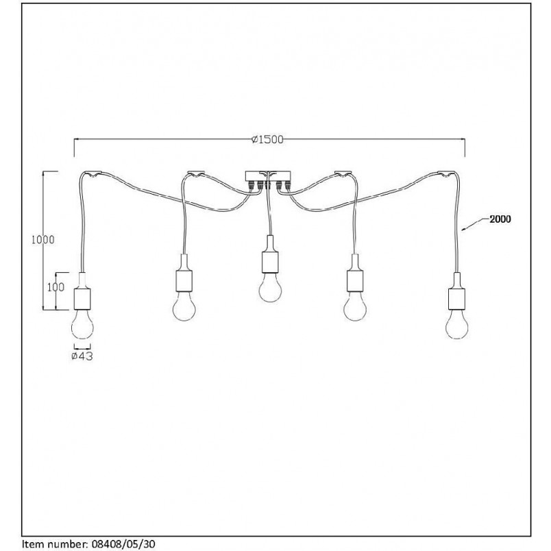 Lampa wisząca Fix Multiple V czarna | Lucide - Loftowa