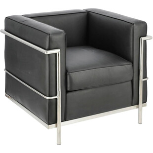 Fotel skórzany Kubik czarny D2.Design | Elegancki i nowoczesny