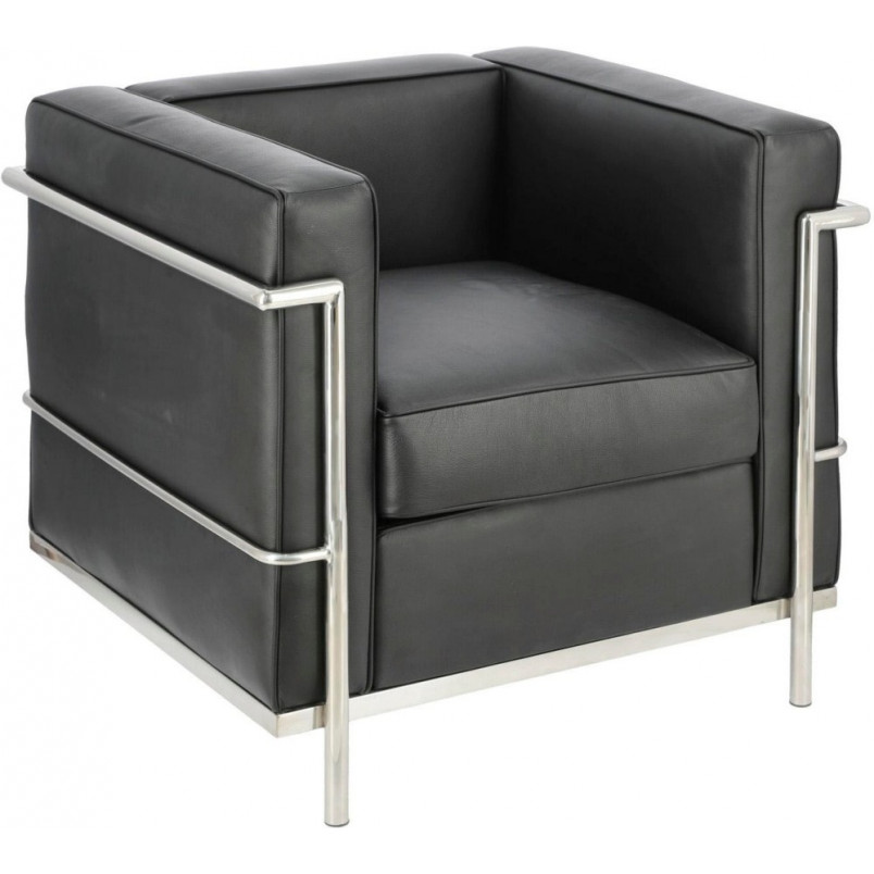 Fotel skórzany Kubik czarny D2.Design | Elegancki i nowoczesny