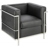 Fotel skórzany Kubik czarny D2.Design | Elegancki i nowoczesny