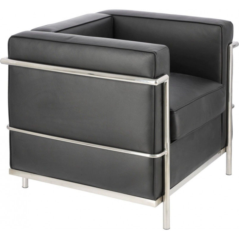 Fotel skórzany Kubik czarny D2.Design | Elegancki i nowoczesny