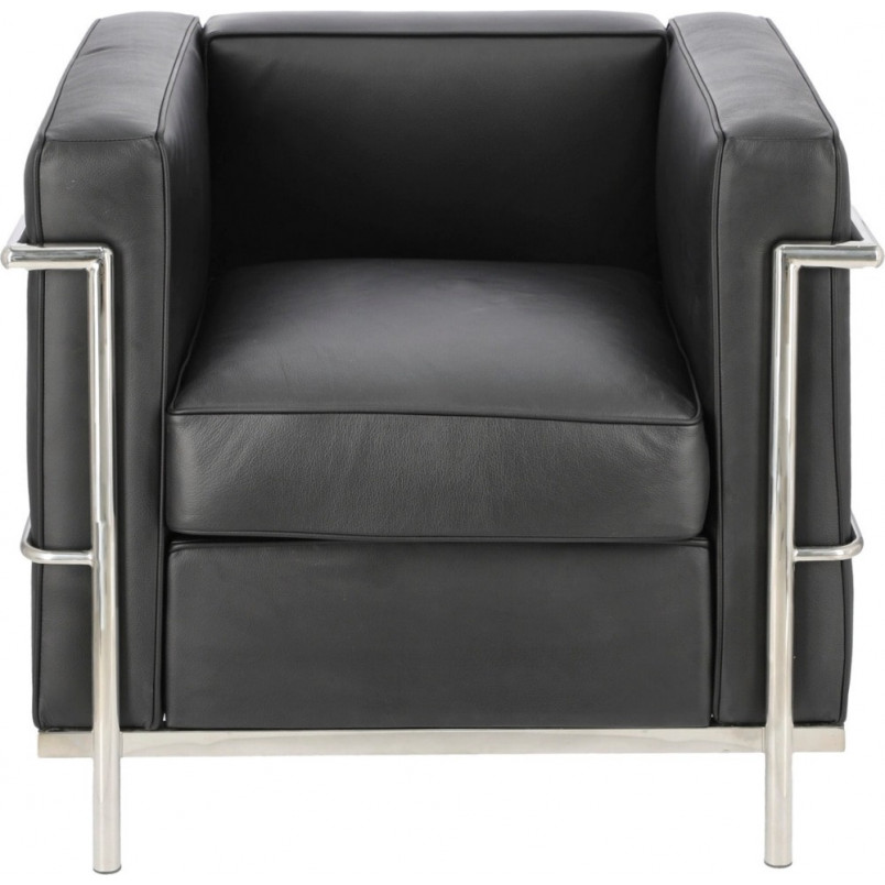Fotel skórzany Kubik czarny D2.Design | Elegancki i nowoczesny