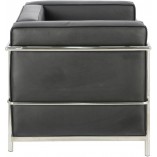Fotel skórzany Kubik czarny D2.Design | Elegancki i nowoczesny