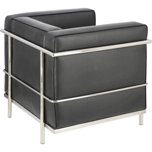 Fotel skórzany Kubik czarny D2.Design | Elegancki i nowoczesny