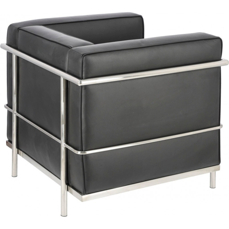 Fotel skórzany Kubik czarny D2.Design | Elegancki i nowoczesny