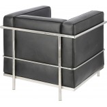 Fotel skórzany Kubik czarny D2.Design | Elegancki i nowoczesny