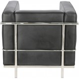Fotel skórzany Kubik czarny D2.Design | Elegancki i nowoczesny