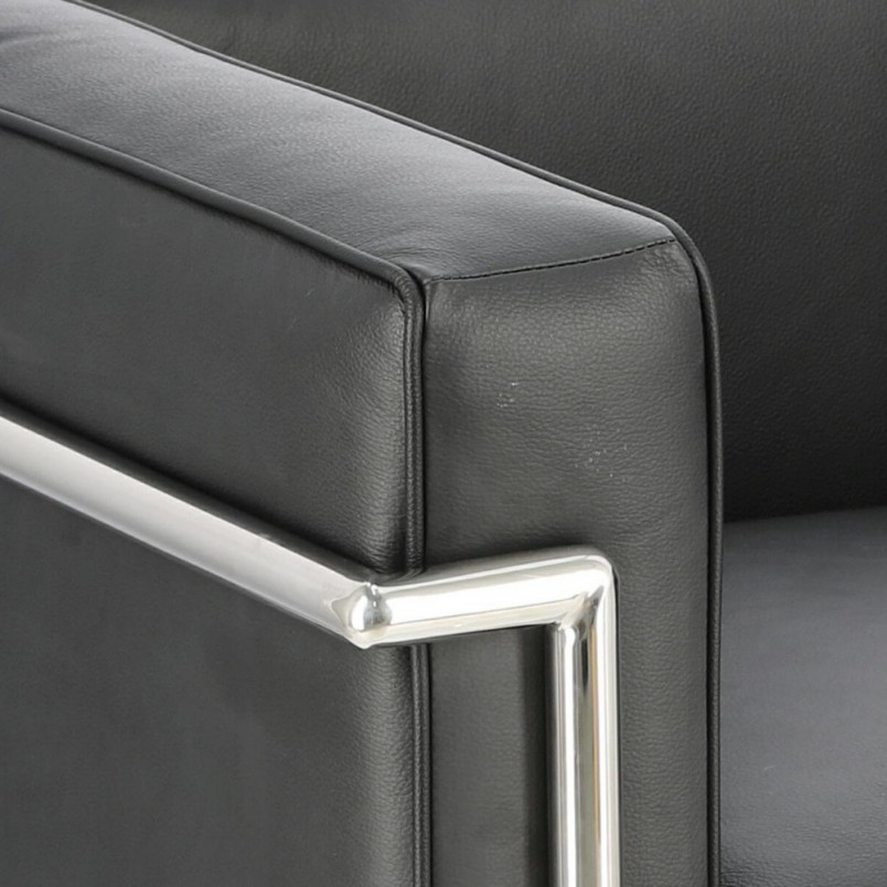 Fotel skórzany Kubik czarny D2.Design | Elegancki i nowoczesny