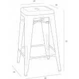 Hoker metalowy Paris 75cm czarny | D2.Design - Stylowy i solidny
