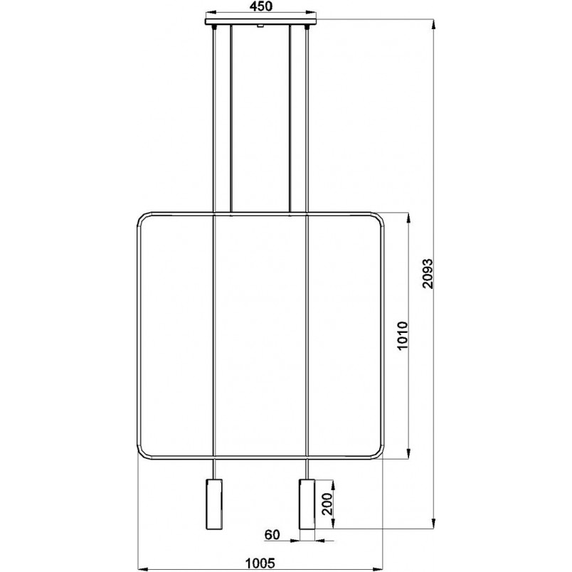 Lampa wisząca Rana 2 punktowa czarna | Thoro - Nowoczesny design