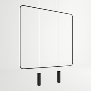 Lampa wisząca Rana 2 punktowa czarna | Thoro - Nowoczesny design