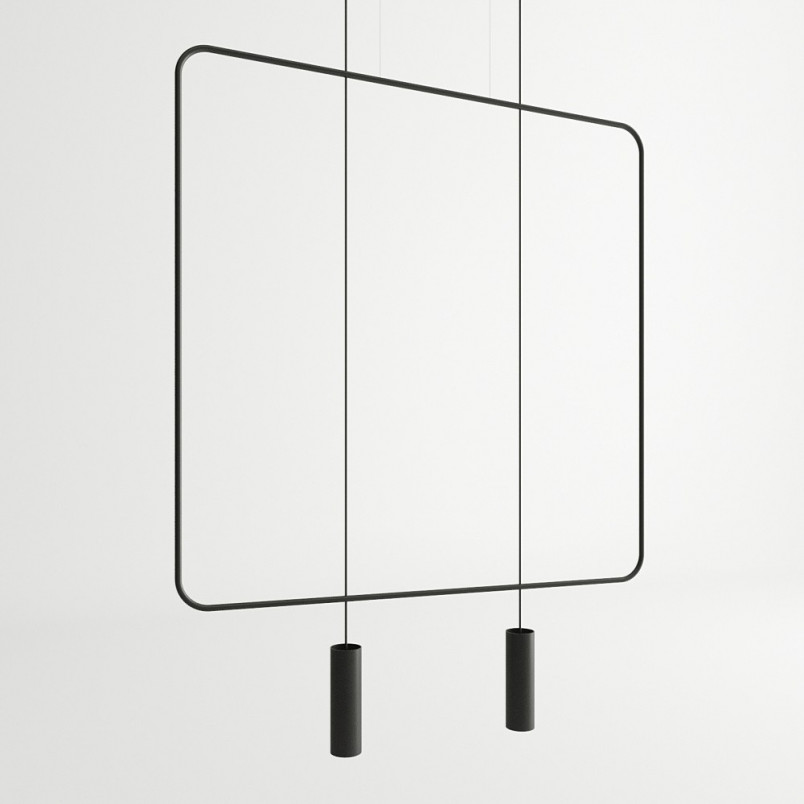 Lampa wisząca Rana 2 punktowa czarna | Thoro - Nowoczesny design