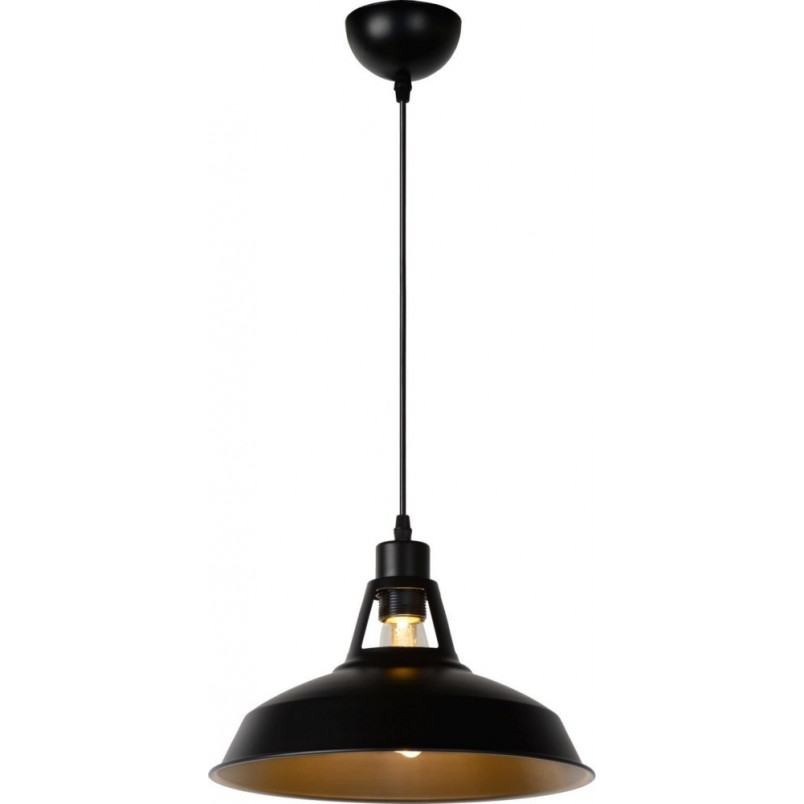 Lampa Wisząca Industrialna Brassy | Czarna, Loftowa | Lucide