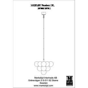 Lampa wisząca biało-złota Markslojd | Kule szklane, 56cm