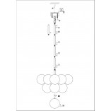 Lampa wisząca biało-złota Markslojd | Kule szklane, 56cm