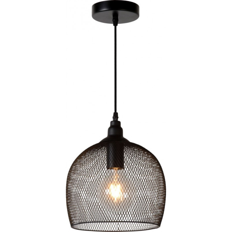 Lampa wisząca ażurowa Mesh czarna | Lucide - Loftowa elegancja