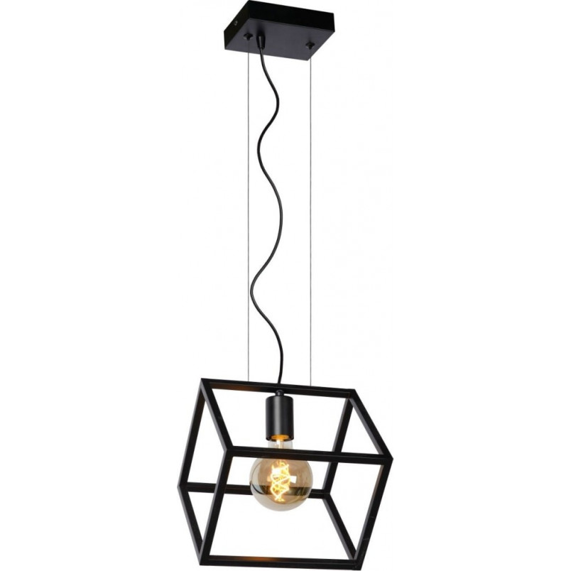 Lampa wisząca Fabian czarna - Loftowa klatka Lucide | Kup teraz!