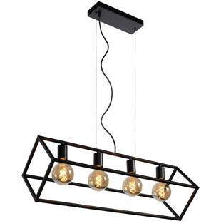 Lampa Wisząca Fabian IV Czarna - Loftowa Klatka | Lucide