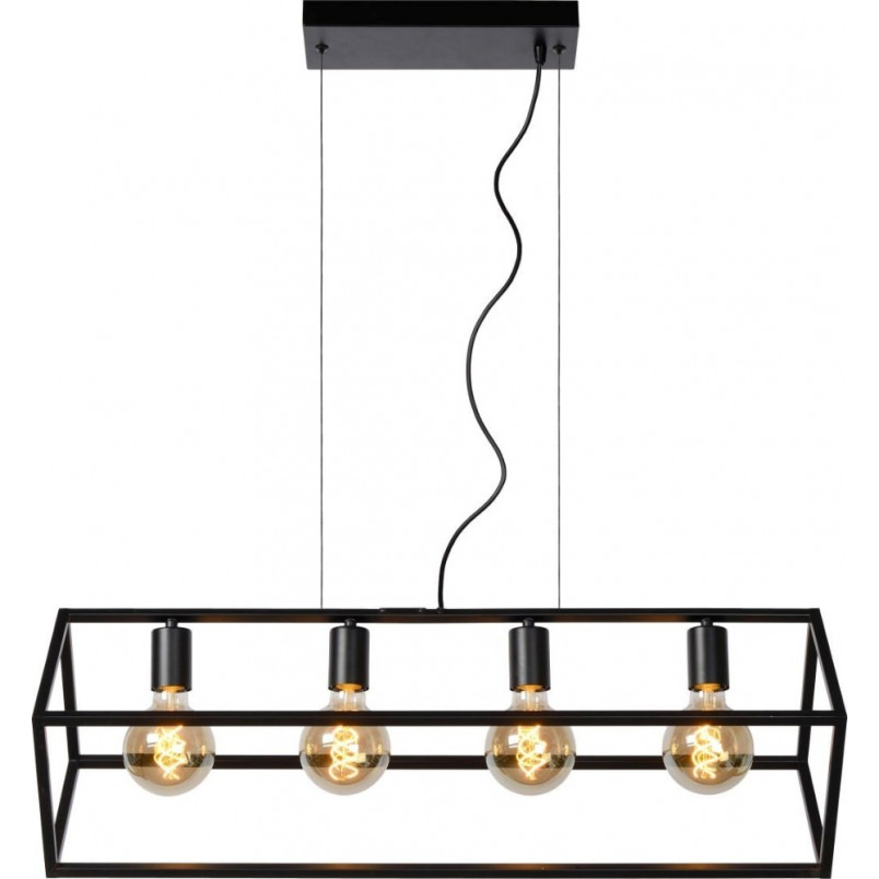 Lampa Wisząca Fabian IV Czarna - Loftowa Klatka | Lucide