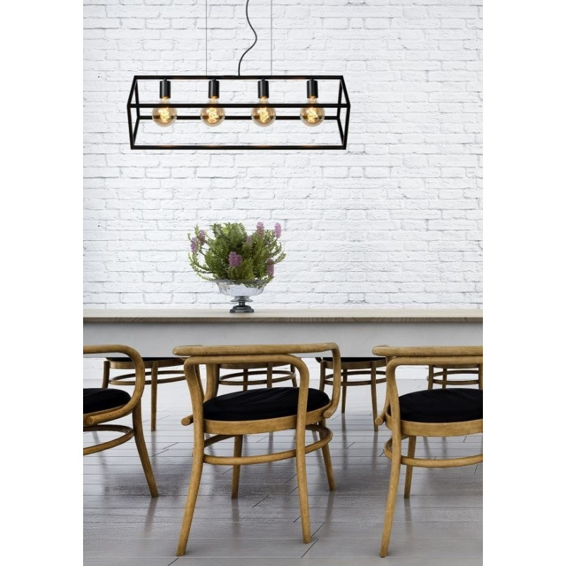 Lampa Wisząca Fabian IV Czarna - Loftowa Klatka | Lucide