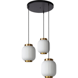 Lampa Wisząca Gosse | Biało-Mosiężna, 3xE27 | Lucide